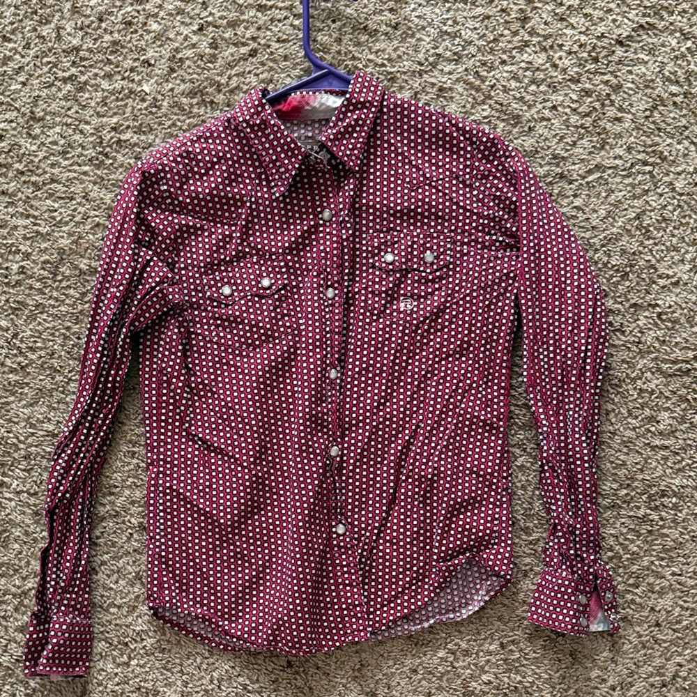Roper kids Red and White Polka Dot Shirt